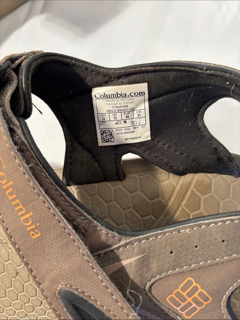 Columbia Brown and Orange Men's Sport Sandals